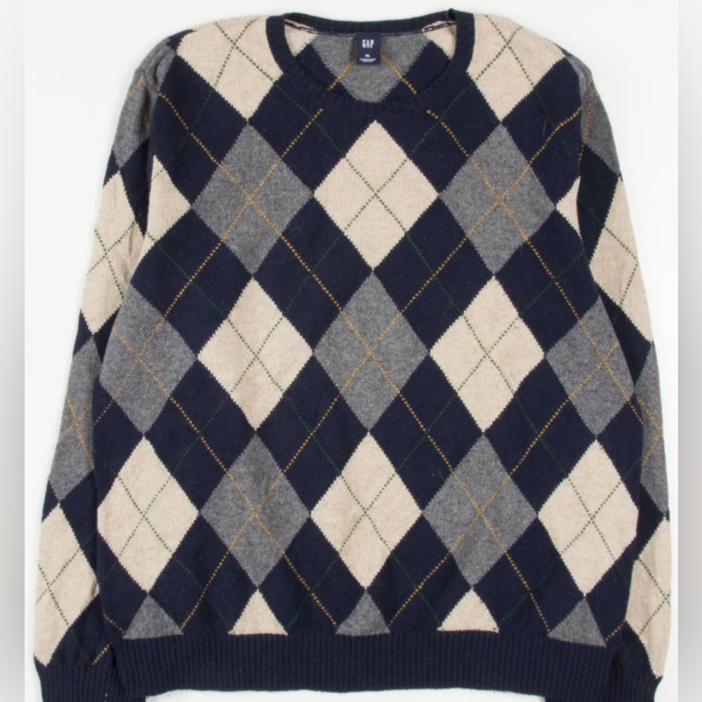 Vintage Gap Men’s Argyle Sweater (Size Medium)